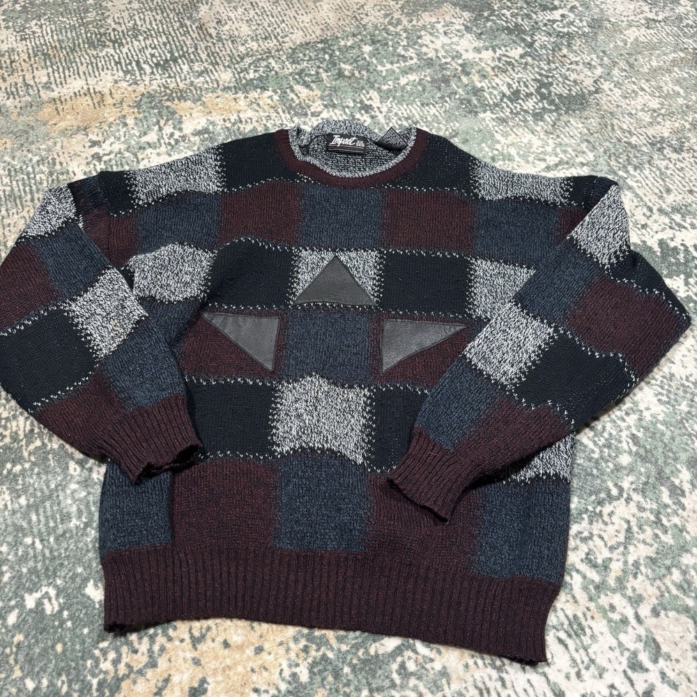 Vintage Men's 1990's Sweater With Leather Patches Size 4X EUC